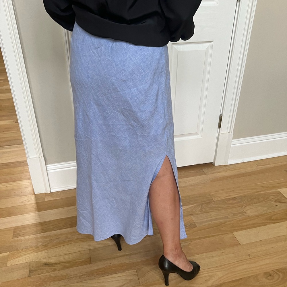 J, Crew blue linen maxi skirt size Medium